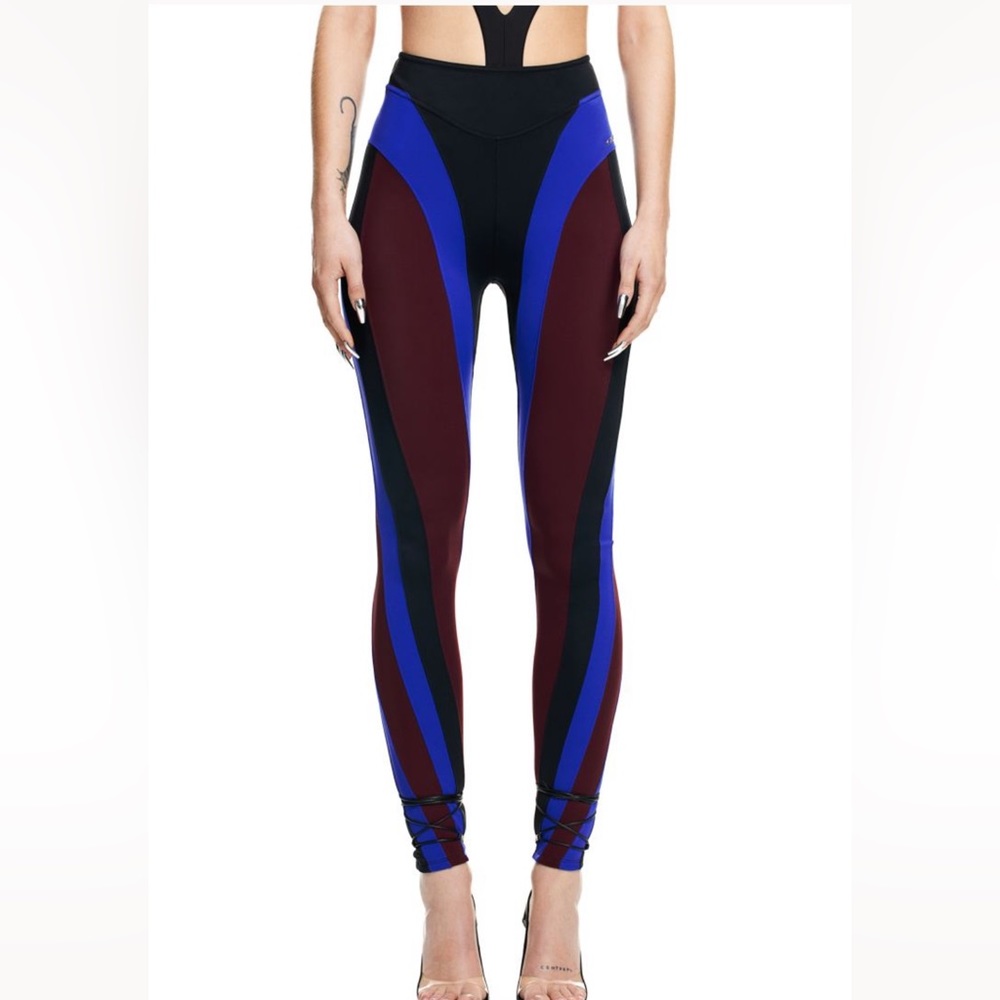 H&M x Mugler spiral paneled jersey leggings